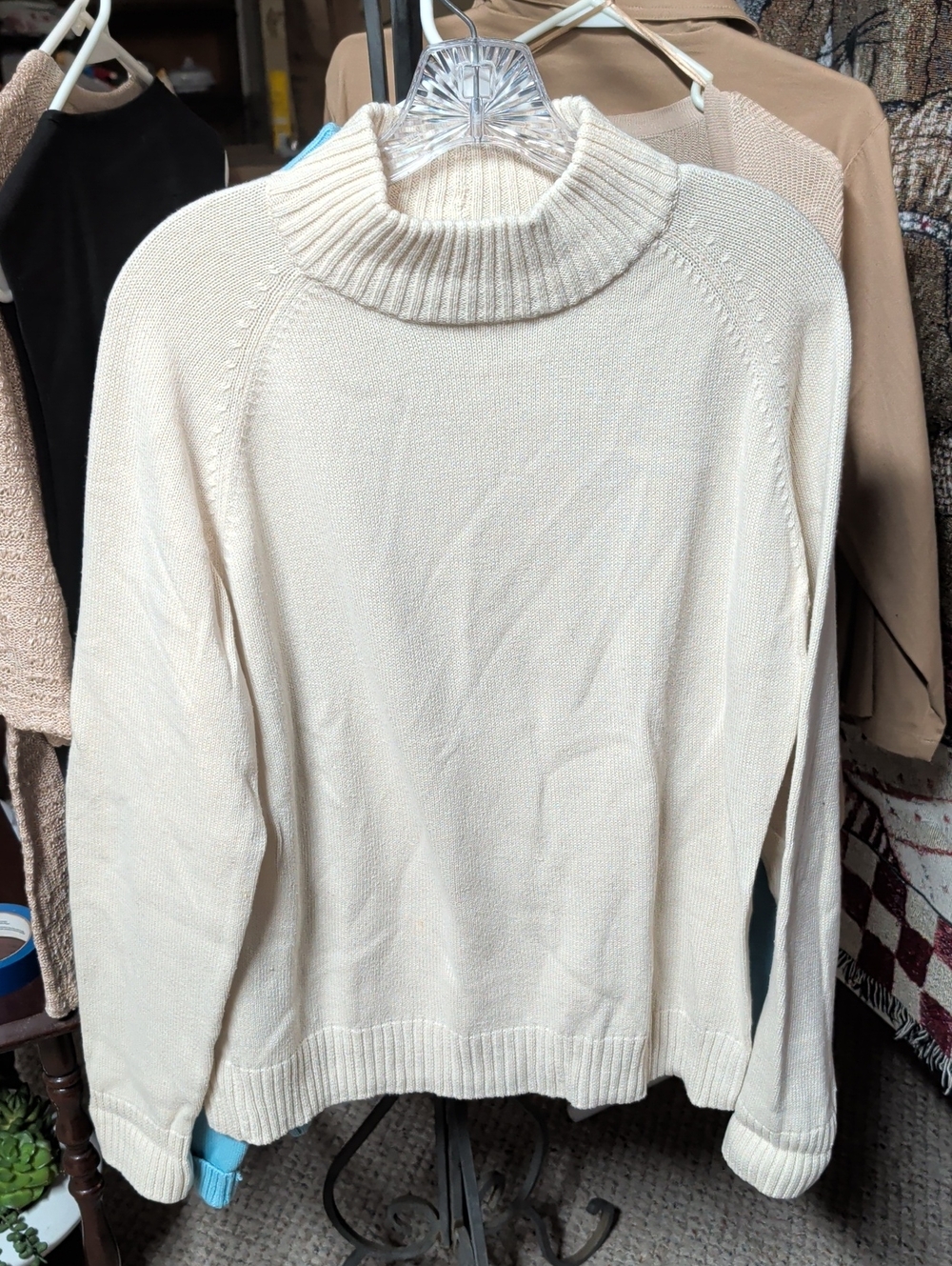 JEANNE PIERRE Cream Turtleneck Sweater